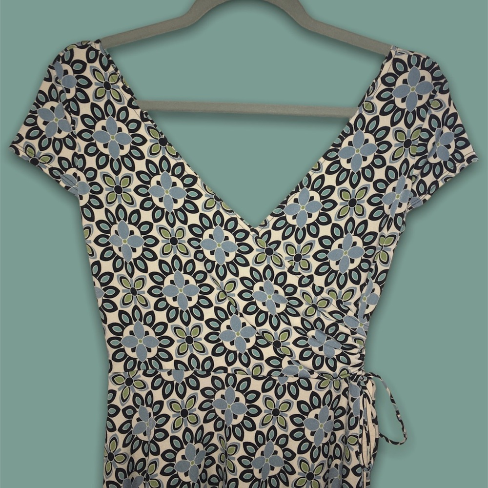 Floral Print Wrap Around Dress